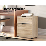 Artiss Filing Cabinet 2 Drawer Office Storage Organiser - Low Angle
