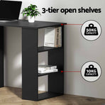 Artiss Computer Desk Drawer Shelf Cabinet Black 120CM, image 4