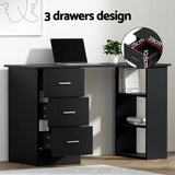 Artiss Computer Desk Drawer Shelf Cabinet Black 120CM - 45-Degree Angle