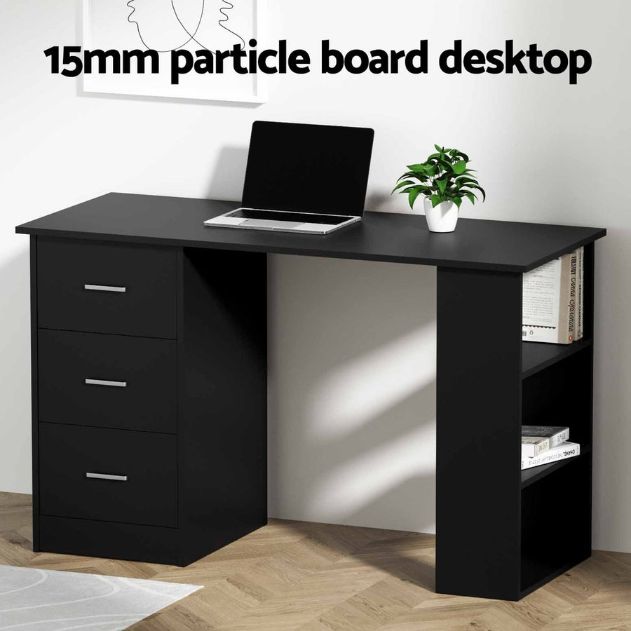 Artiss Computer Desk Drawer Shelf Cabinet Black 120CM, image 6