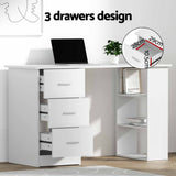 Artiss Computer Desk Drawer Shelf Cabinet White 120CM - 45-Degree Angle