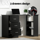 Artiss Computer Desk 120cm Executive Office Chair Set PU Leather High Back Black - Top-Down View