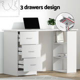 Artiss Computer Desk 120cm Executive Office Chair Set PU Leather High Back White - Top-Down View