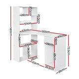 Artiss Computer Desk Bookshelf Drawer Cabinet White 120CM - Front View