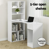 Artiss Computer Desk Bookshelf Drawer Cabinet White 120CM - Top-Down View