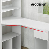 Artiss Computer Desk Bookshelf Drawer Cabinet White 120CM - 45-Degree Angle