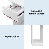 Artiss Computer Desk Bookshelf Drawer Cabinet White 120CM - Rear View