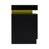 Artiss Bedside Table LED 2 Drawers Lift-up Storage - COLEY Black - Top-Down View