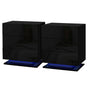 Artiss 2x Bedside Table LED 3 Drawers - MORI Black