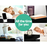 Artiss Bedside Table LED 3 Drawers - COLEY Black - Close-Up Angle