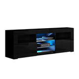Artiss Entertainment Unit TV Cabinet LED 160cm Black Bobi - Side View