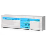 Artiss Entertainment Unit TV Cabinet LED 180cm White Bobi - Side View