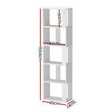 Artiss Bookshelf 5 Tiers - LINA White - Top-Down View