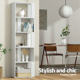 Artiss Bookshelf 5 Tiers - LINA White - Front View