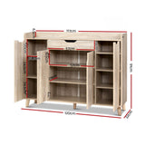 Artiss Shoe Rack Cabinet 26 Pairs Adjustable Pine Cissy - Top-Down View