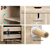 Artiss Shoe Rack Cabinet 26 Pairs Adjustable Pine Cissy - Close-Up Angle