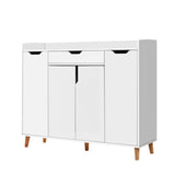Artiss Shoe Rack Cabinet 26 Pairs Adjustable White Cissy - Side View