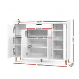 Artiss Shoe Rack Cabinet 26 Pairs Adjustable White Cissy - Top-Down View
