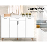 Artiss Shoe Rack Cabinet 26 Pairs Adjustable White Cissy - Rear View