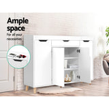 Artiss Shoe Rack Cabinet 26 Pairs Adjustable White Cissy - Low Angle