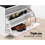 Artiss Shoe Rack Cabinet Bench 15 Pairs White Kyla, image 6
