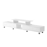Artiss TV Cabinet Entertainment Unit Extendable 160CM To 220CM White - Side View