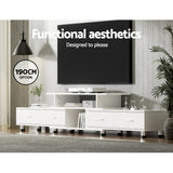 Artiss TV Cabinet Entertainment Unit Extendable 160CM To 220CM White - Close-Up Angle