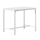 Artiss Bar Table Dining Desk High Kitchen Shelf Metal Legs Cafe Pub White - Side View