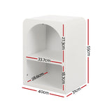Artiss Bedside Table Shelves Side End Table Storage Nightstand White ARCHED - Front View