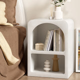 Artiss Bedside Table Shelves Side End Table Storage Nightstand White ARCHED - Close-Up Angle