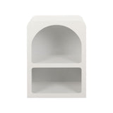Artiss 2x Bedside Table 2 Shelves - ARCHED White - Top-Down View