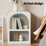 Artiss 2x Bedside Table 2 Shelves - ARCHED White - 45-Degree Angle
