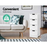 Artiss 4 Chest of Drawers - LEESA White - 45-Degree Angle