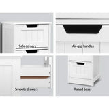 Artiss 4 Chest of Drawers - LEESA White - Rear View