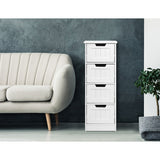 Artiss 4 Chest of Drawers - LEESA White - Low Angle