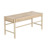 Artiss Dining Bench Paper Rope Seat Wooden Chair 100cm - Close-Up Angle