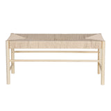 Artiss Dining Bench Paper Rope Seat Wooden Chair 100cm - Side View