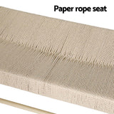 Artiss Dining Bench Paper Rope Seat Wooden Chair 100cm - 45-Degree Angle
