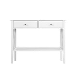 Artiss Console Table 2 Drawers 100CM White Chole - Top-Down View