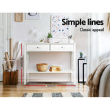 Artiss Console Table 2 Drawers 100CM White Chole - 45-Degree Angle