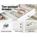 Artiss Console Table 2 Drawers 100CM White Chole - Close-Up Angle