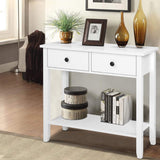 Artiss Console Table 2 Drawers 80CM White Chole - Low Angle