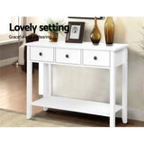 Artiss Console Table 3 Drawers 100CM White Chole - 45-Degree Angle