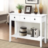 Artiss Console Table 3 Drawers 100CM White Chole - Low Angle