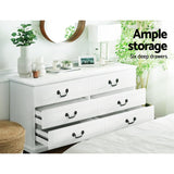 Artiss 6 Chest of Drawers - KUBI White - Top-Down View