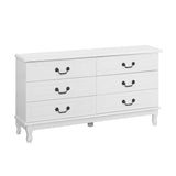 Artiss 6 Chest of Drawers - KUBI White - Close-Up Angle