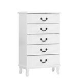 Artiss 5 Chest of Drawers - KUBI White - Side View