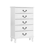 Artiss 5 Chest of Drawers - KUBI White - Side View