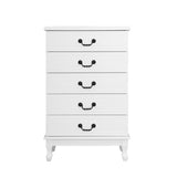 Artiss 5 Chest of Drawers - KUBI White - 45-Degree Angle