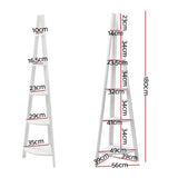 Artiss Bookshelf Corner Shelf 5 Tiers - CANE White - Top-Down View